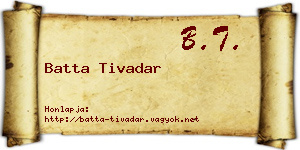 Batta Tivadar névjegykártya